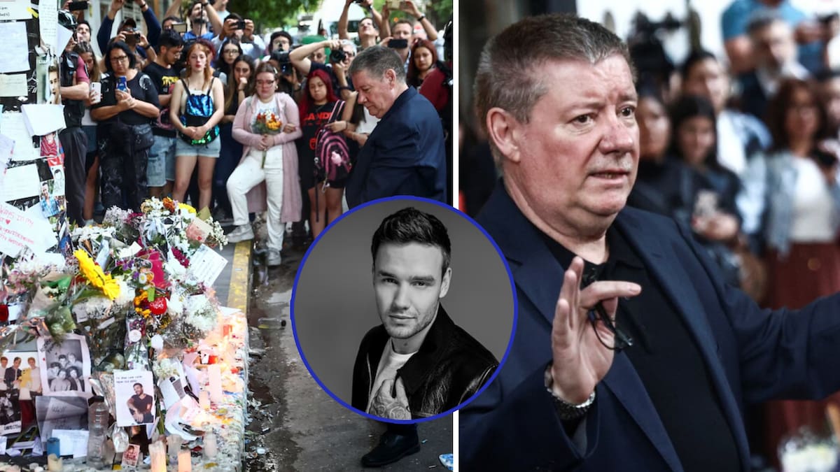 El padre de Liam Payne, Geoff, visitó el santuario creado por fans en Buenos Aires tras la muerte del cantante. FOTO: Especial