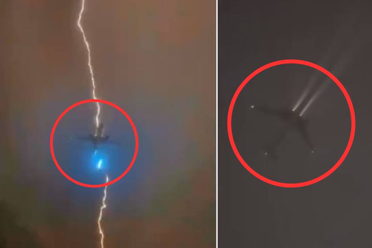 VIDEO: Joven capta el momento en que un rayo golpea a un avión durante el despegue