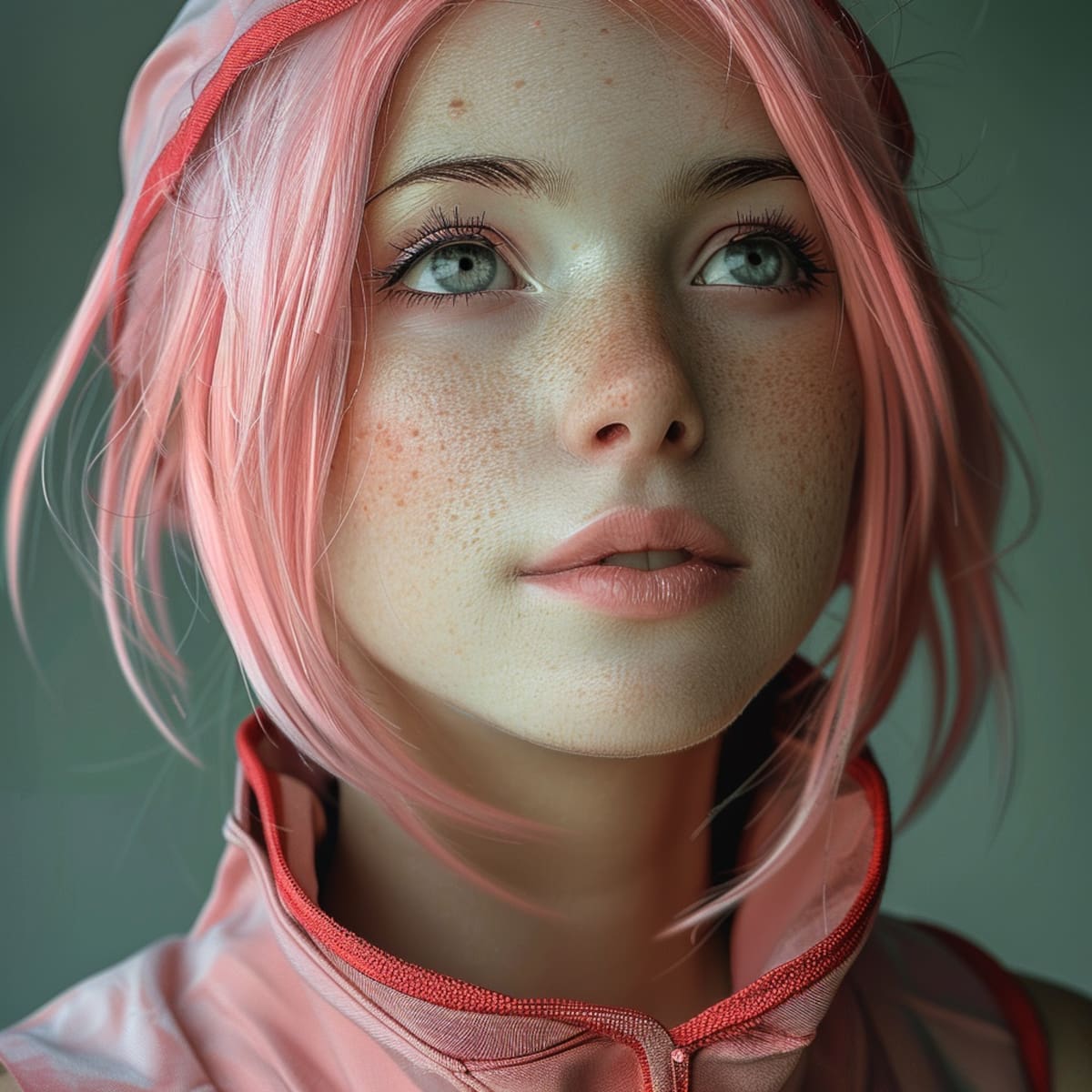 La icónica Sakura Haruno cobra vida en esta asombrosa representación generada por Inteligencia Artificial de Midjourney