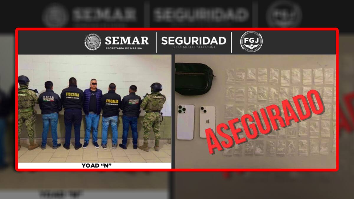 Presunto extorsionador de operadores de transporte urbano es detenido en posesión de sustancias ilícitas en el Edomex