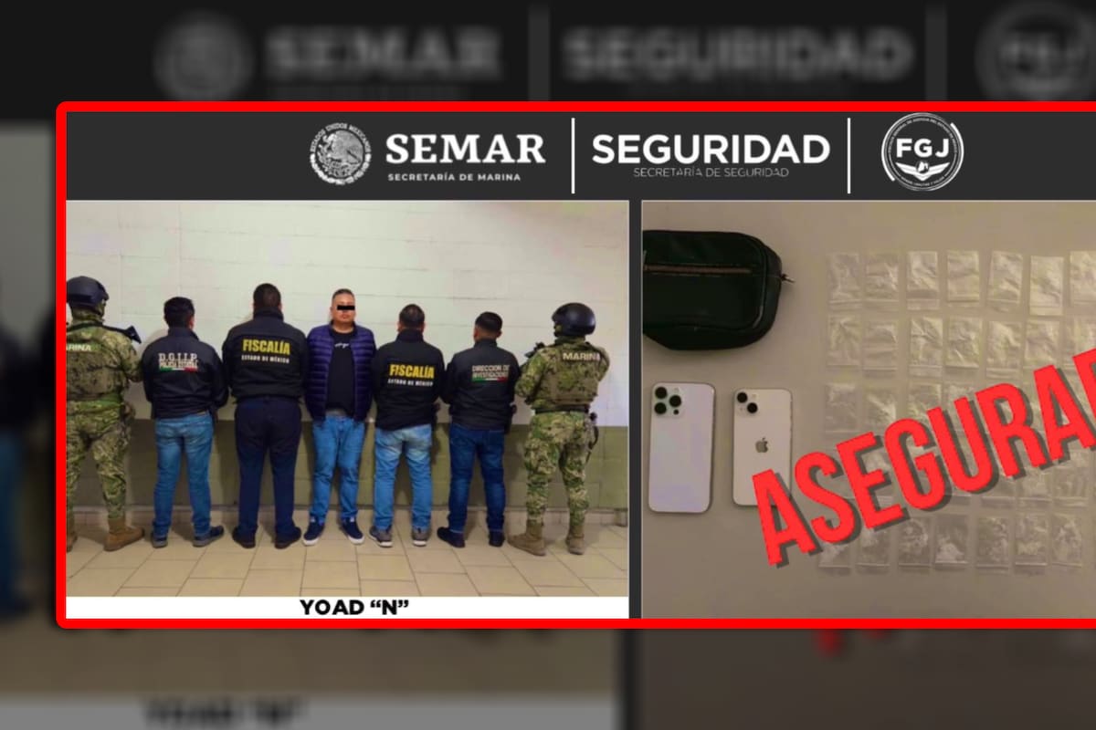 Presunto extorsionador de operadores de transporte urbano es detenido en posesión de sustancias ilícitas en el Edomex