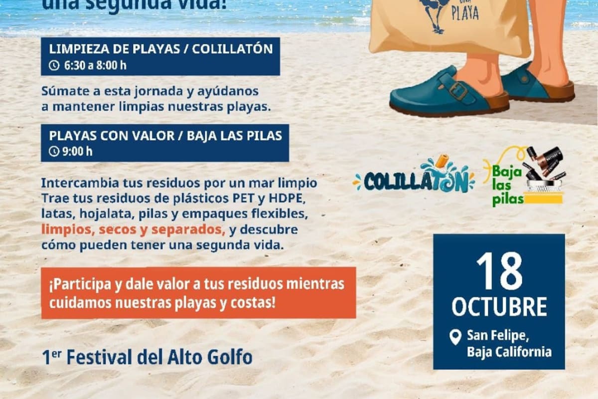 Invitan a limpiar playas y recolectar pilas en San Felipe
