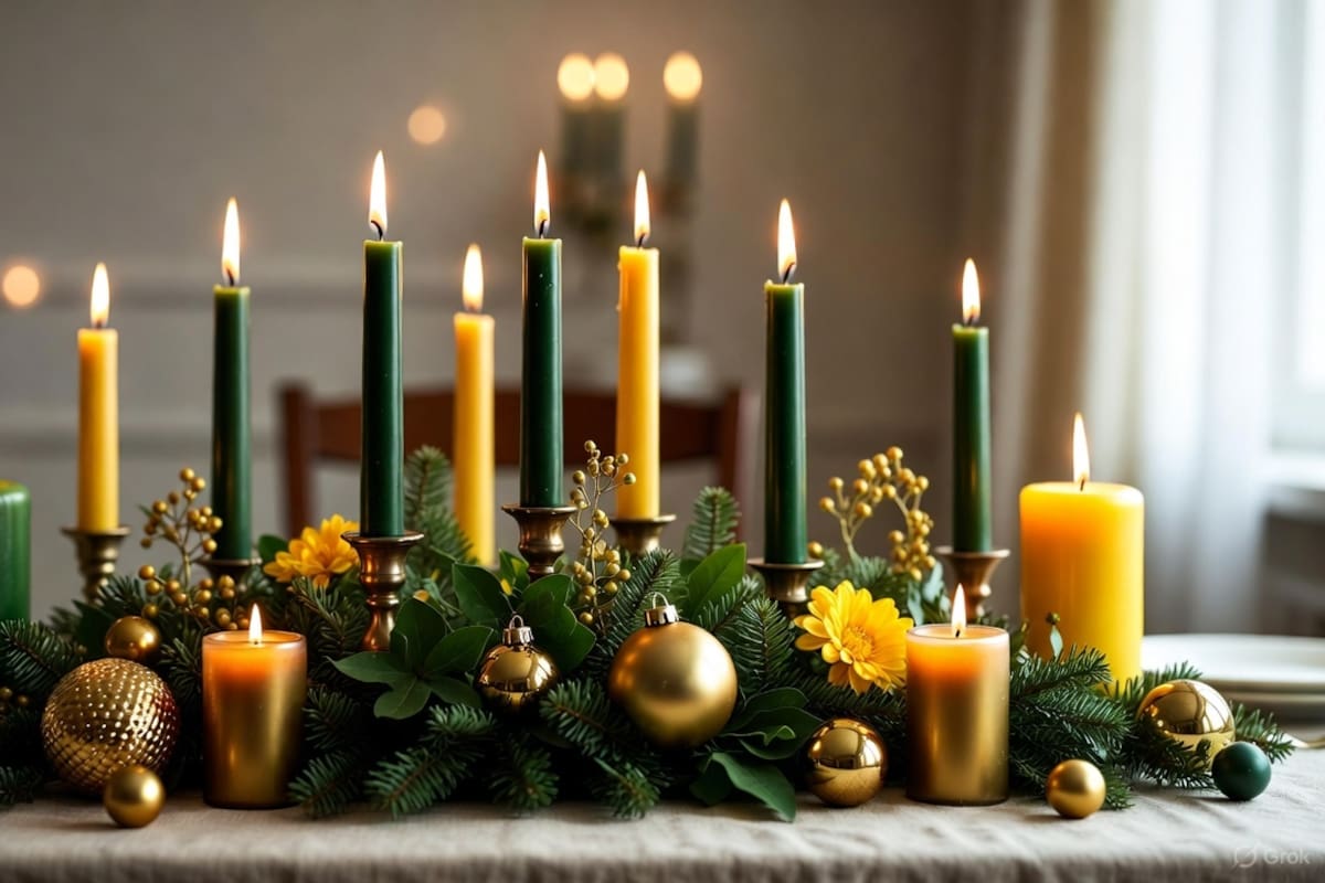 Tres colores de velas imprescindibles en la mesa de Año Nuevo para atraer abundancia y prosperidad