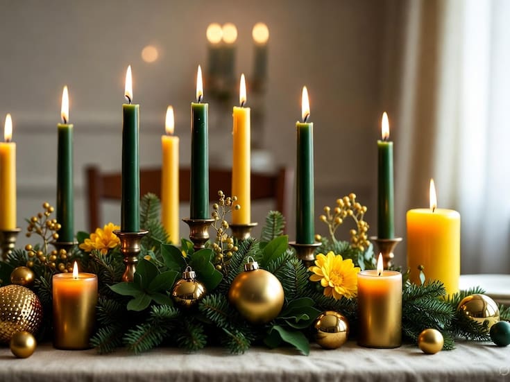 Tres colores de velas imprescindibles en la mesa de Año Nuevo para atraer abundancia y prosperidad