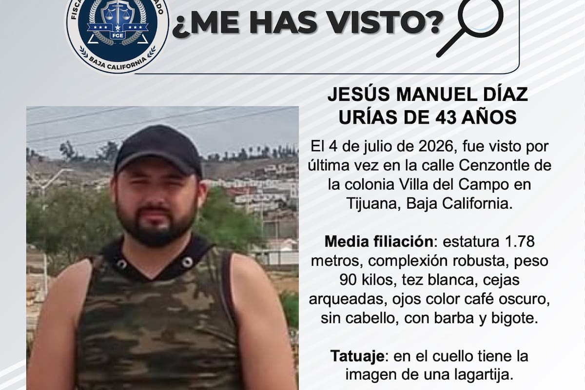 Se busca Jesús Manuel Díaz Urías de 43 años