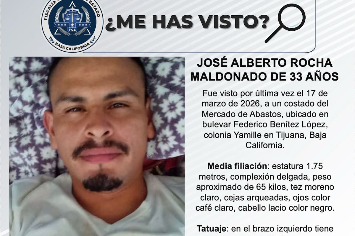 Se busca a José Alberto Rocha Maldonado de 33 años