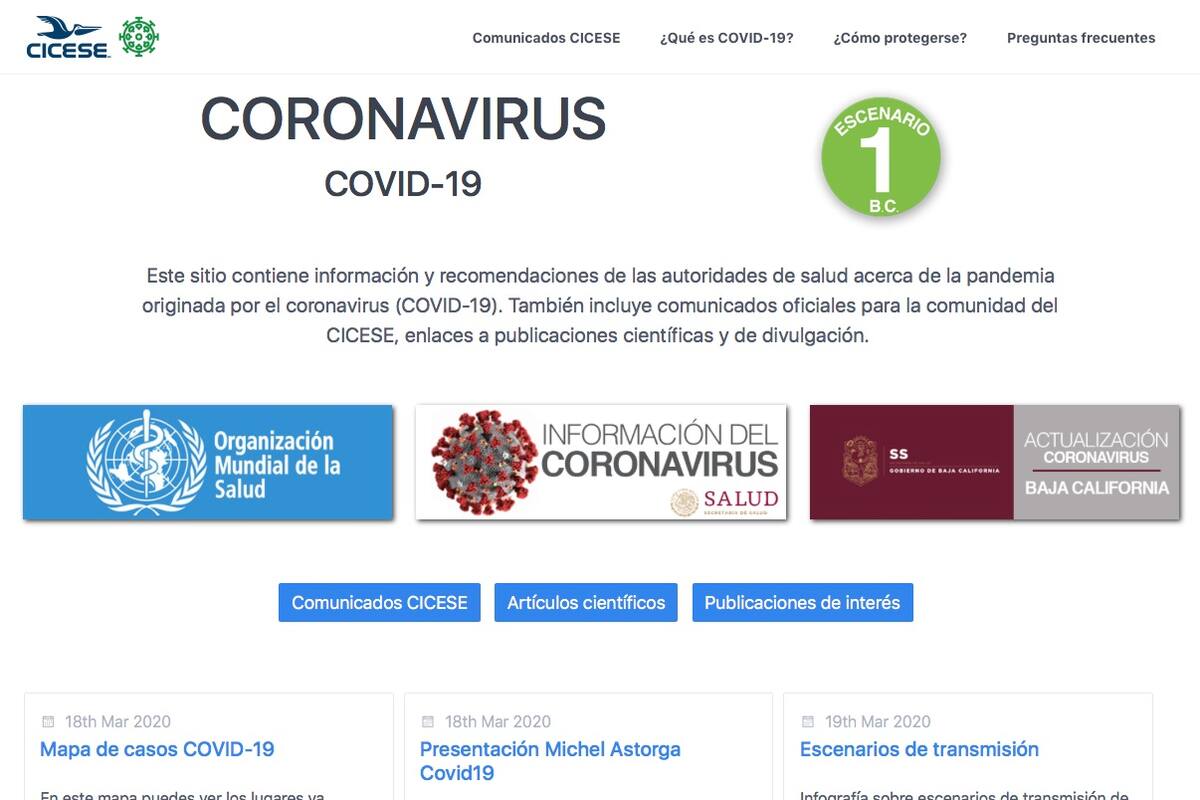 Cicese crea sitio para difundir medidas preventivas