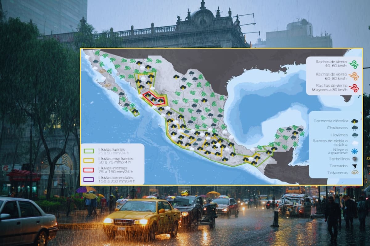 SMN alerta por lluvias peligrosas y vientos fuertes para este viernes en estos estados de México