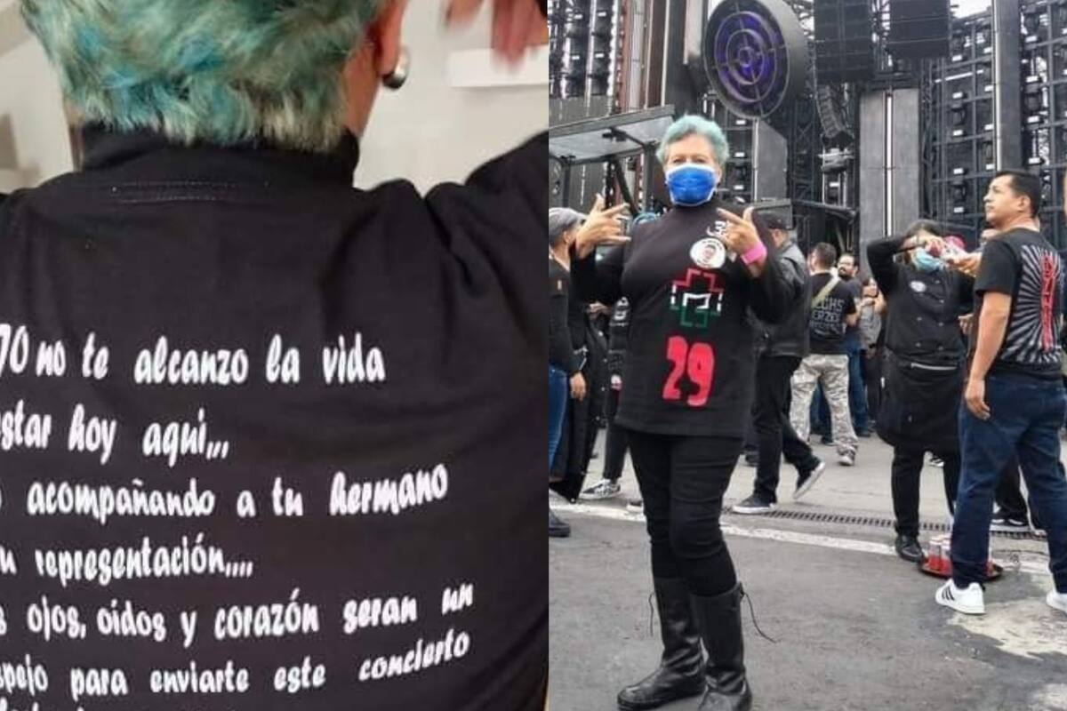 Conmueve madre en concierto de Rammstein con playera en memoria de su hijo: "no te alcanzó la vida para estar aquí"