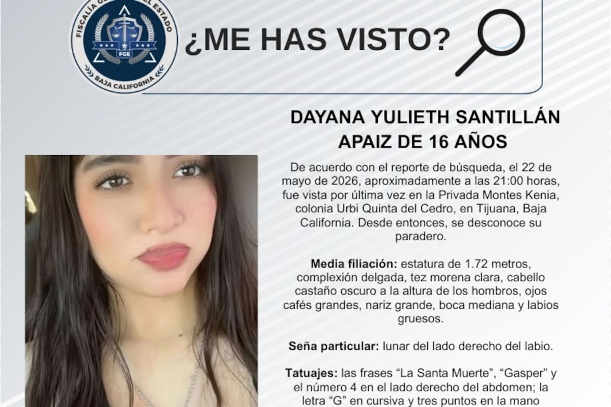 Se busca a Dayana Yulieth Santillán Apaiz de 16 años