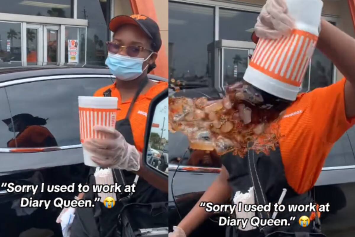 Extrabajadora de Dairy Queen se equivoca y gira un vaso de refresco pensando que era de nieve