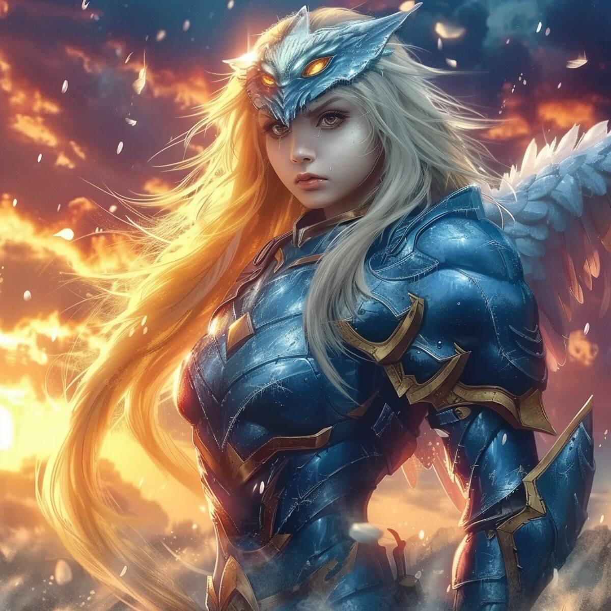 La IA revela la faceta más hermosa de Marin de Águila, con rasgos faciales japoneses y un cabello rubio que rompe con la caricatura original.