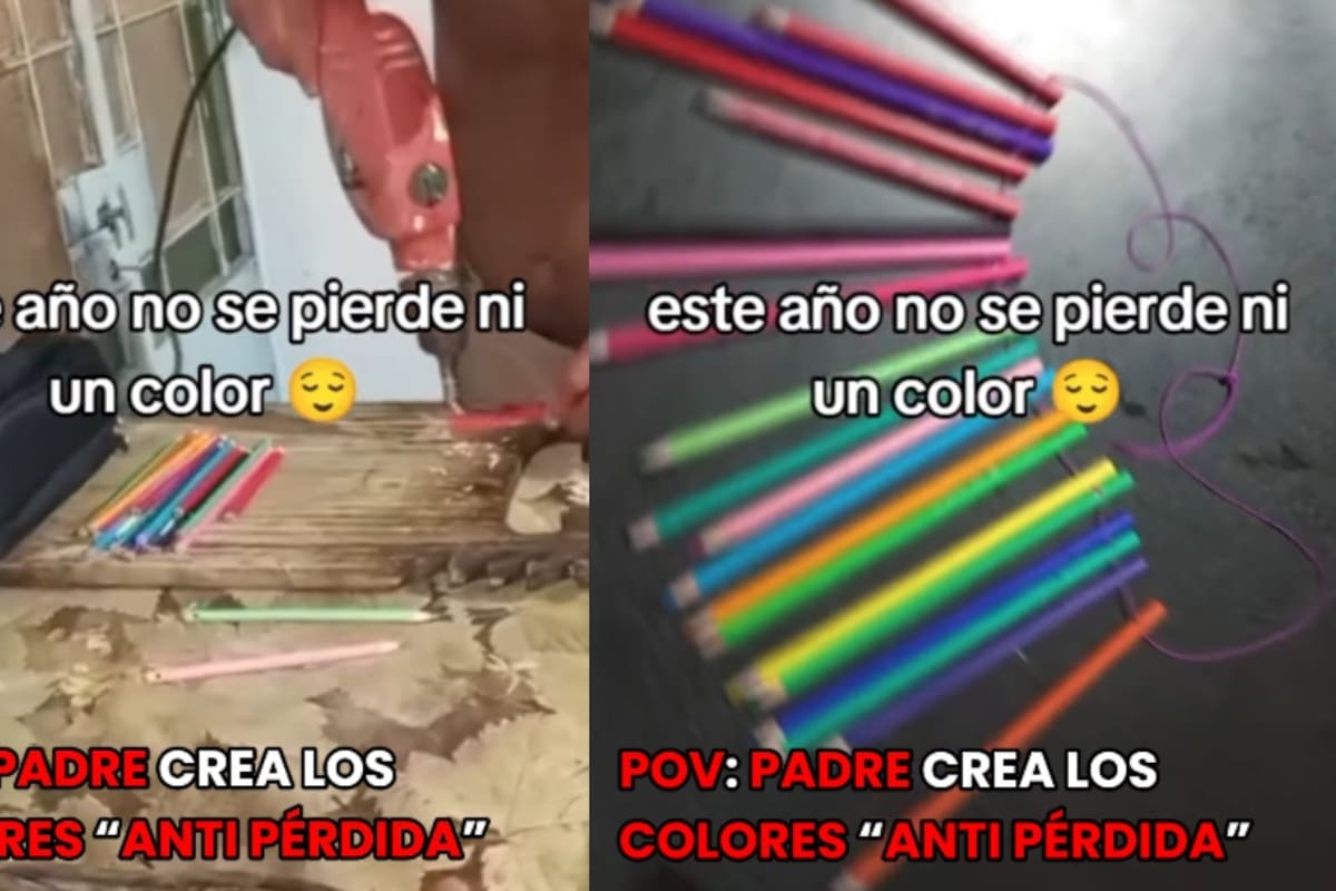 Hombre sorprende con una curiosa técnica para evitar que su hija pierda sus útiles escolares