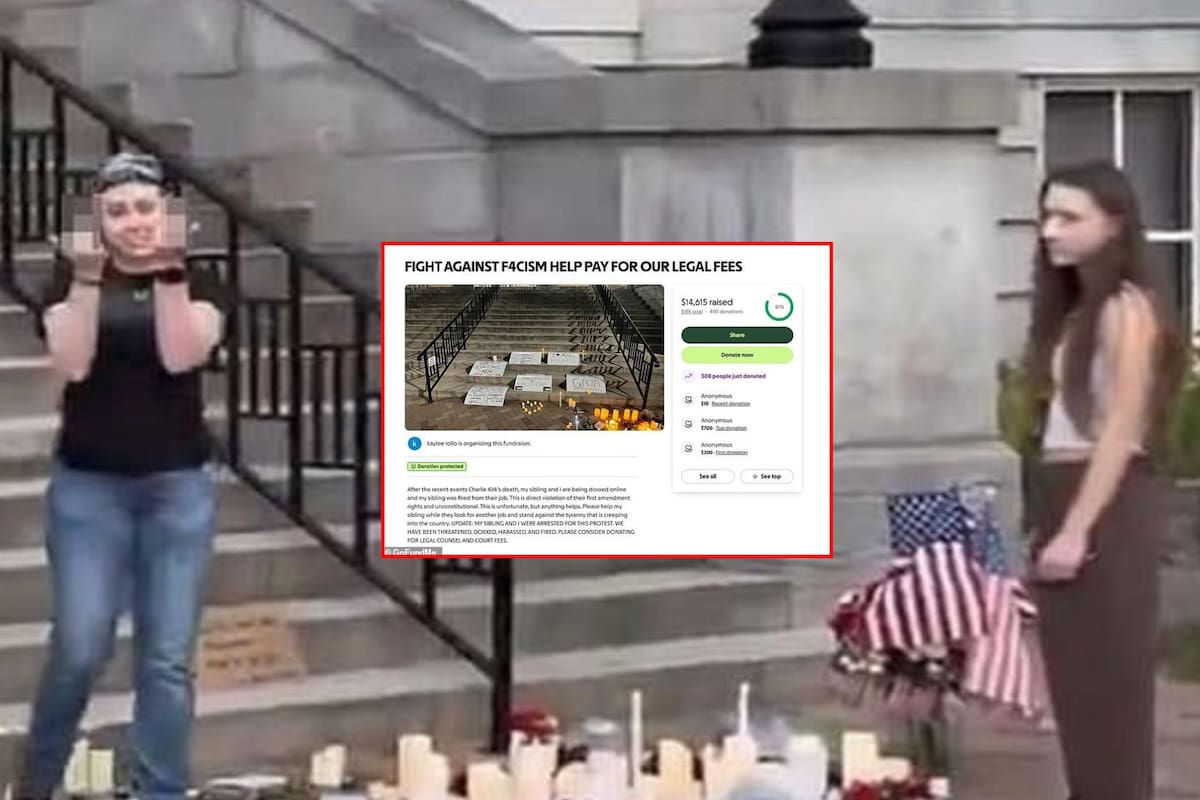 Hermanas acusadas de destruir monumento a Charlie Kirk crean campaña de GoFundMe tras despidos y acoso
