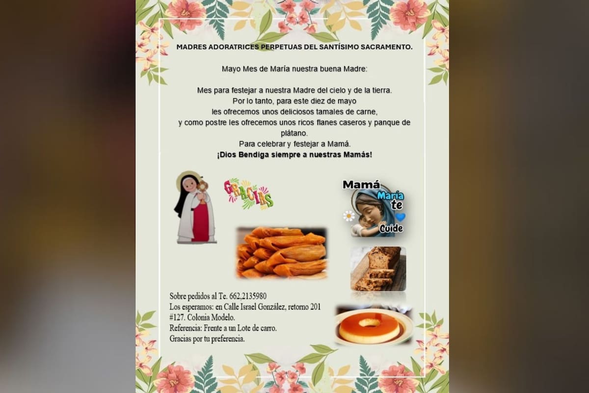 Madres Adoratrices anuncian venta especial para el día de las madres
