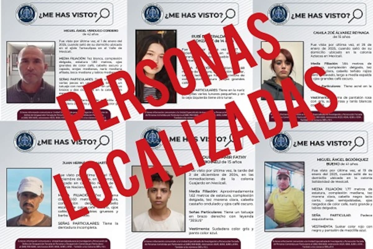Localiza a seis personas que contaban con reporte de búsqueda