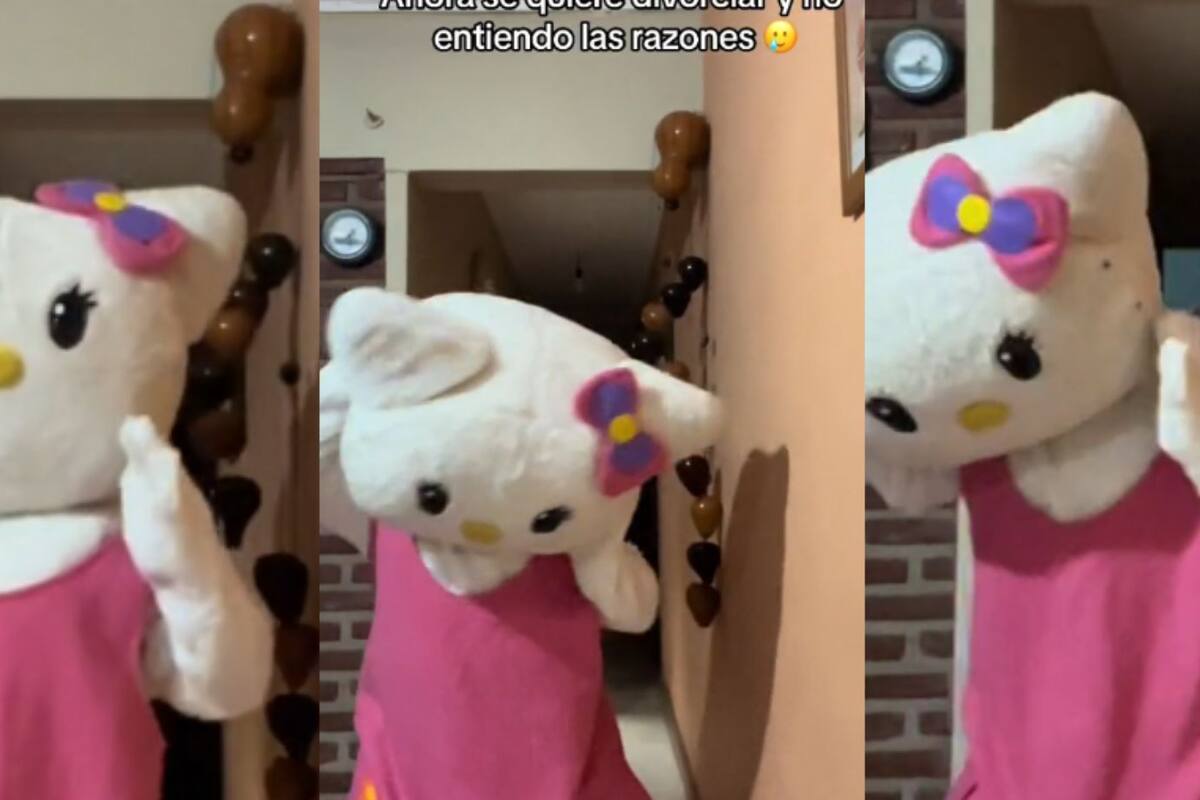 Mujer se viste de Hello Kity para cumplir el deseo de su esposo; él quería un disfraz de ‘gatita’