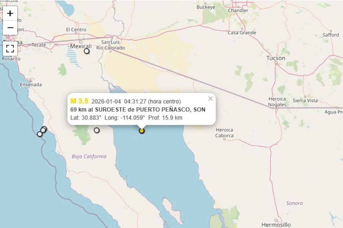 Protección Civil del Estado reporta normalidad tras movimiento telúrico de 3.5 grados cerca de Puerto Peñasco