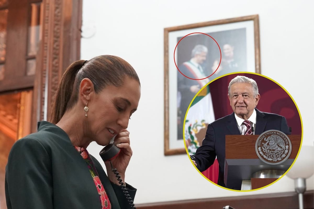 Claudia Sheinbaum comparte foto junto al retrato de AMLO previo a su primer informe de gobierno