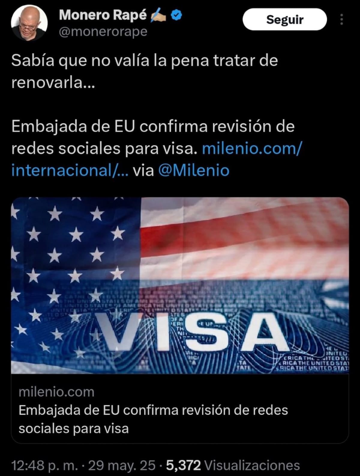 Usuarios exhiben que el documento ya estaba vencido, por admisión propia de Rapé en su cuenta de X. FOTO: Captura de Pantalla