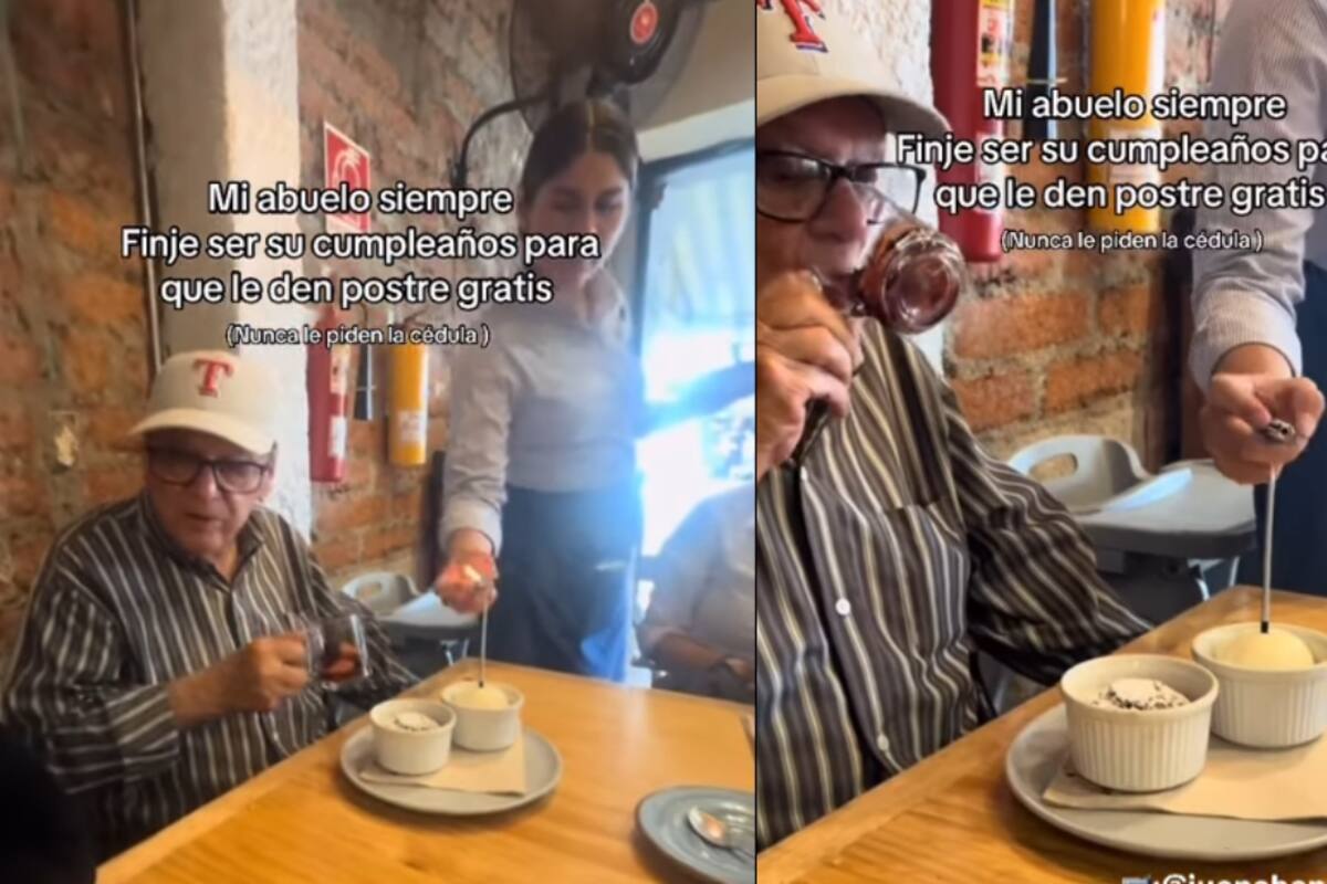 “Siempre le dan postre gratis”: abuelo asegura que es su cumpleaños en los restaurantes aunque no sea cierto