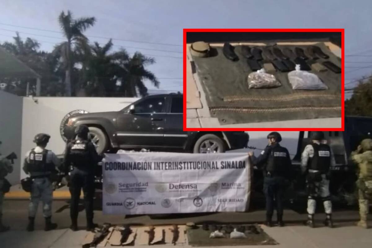 Autoridades aseguran vehículo y arsenal en Culiacán
