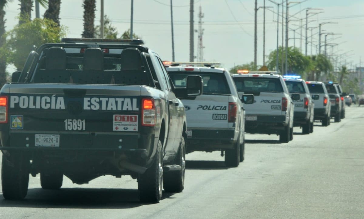 Elementos de la Policía Municipal de Mexicali se desplegaron junto a la Policía Estatal de Sonora, la Guardia Nacional y la Fiscalía de Sonora en colonias de San Luis Río Colorado y el Valle de Mexicali l Foto: Cortesía