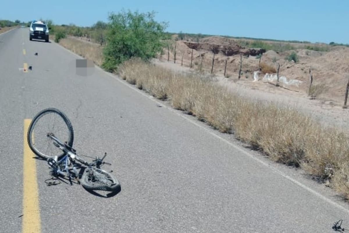 Muere ciclista en accidente carretero contra pick up