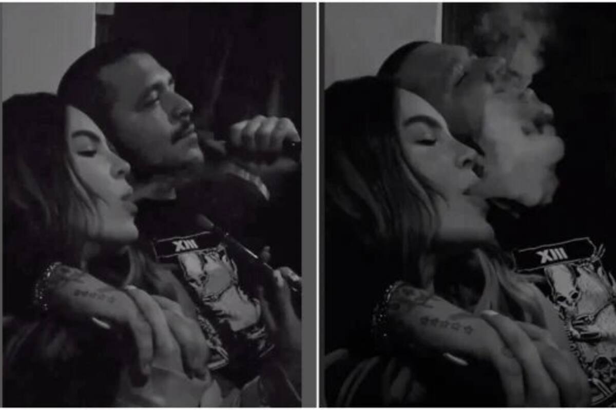 Christian Nodal y Belinda se consienten fumando pipa de agua