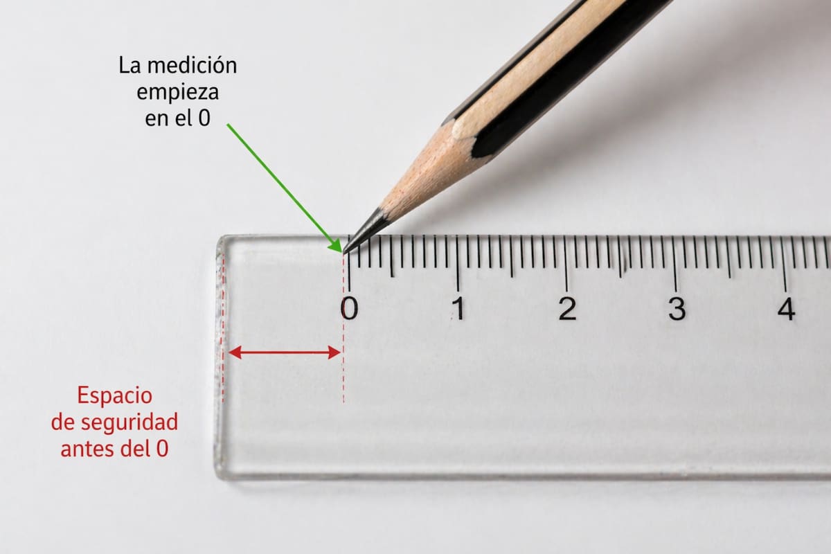 El espacio antes del 0 en las reglas evita errores de medición y garantiza mayor precisión al proteger la escala del desgaste en instrumentos usados diariamente en escuelas, talleres y trabajos técnicos donde cada milímetro puede afectar resultados finales