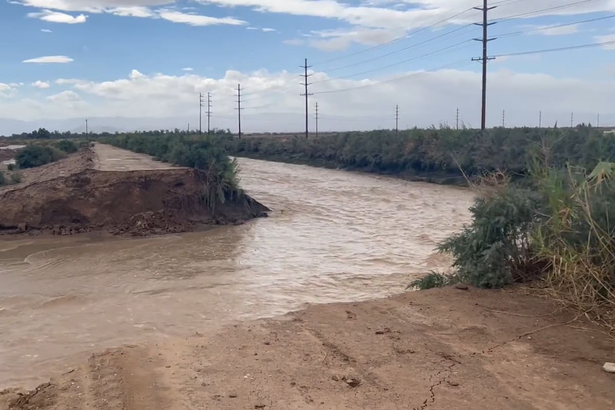 Lluvias de Rachel provocan ruptura en canal del Valle Imperial; reparan daños en menos de 12 horas