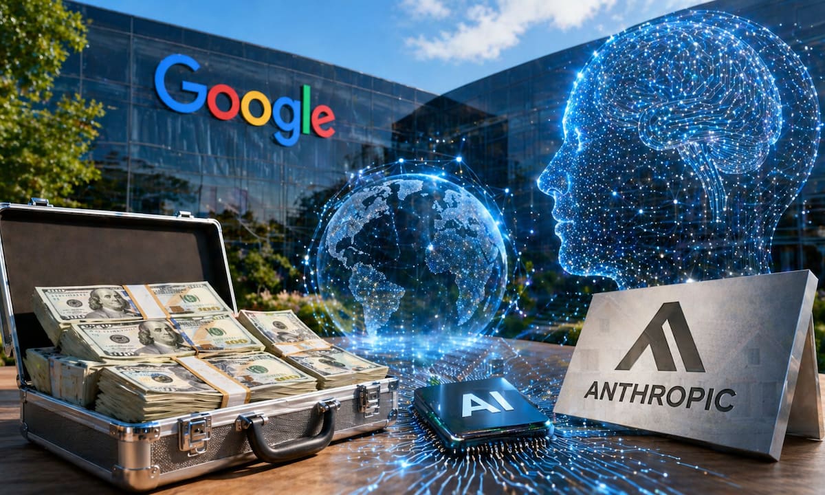 Google inyectará 40 mil millones de dólares en Anthropic para liderar la inteligencia artificial, una operación financiera sujeta a rendimiento que eleva la valoración de la startup a 350 mil millones de dólares | Imagen hecha con IA