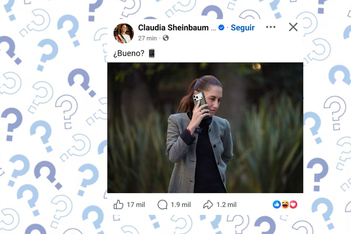 ¿Bueno? Claudia Sheinbaum publicó misteriosa foto hablando por su celular Iphone y en redes ya surgen teorías mientras se preguntan cuál es el contexto y qué podría significarse