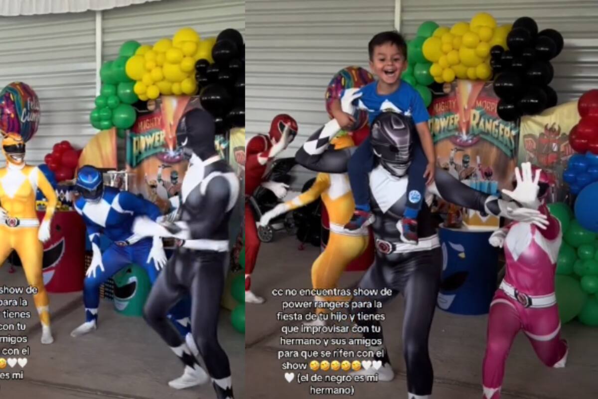 Mamá no pudo encontrar show de Power Rangers para su hijo, pero su hermano y amigos salvaron la fiesta