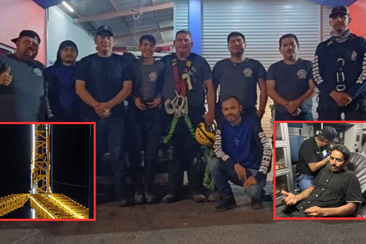 Puerto Peñasco: Convencen a obrero de no lanzarse al vacío después de 62 horas