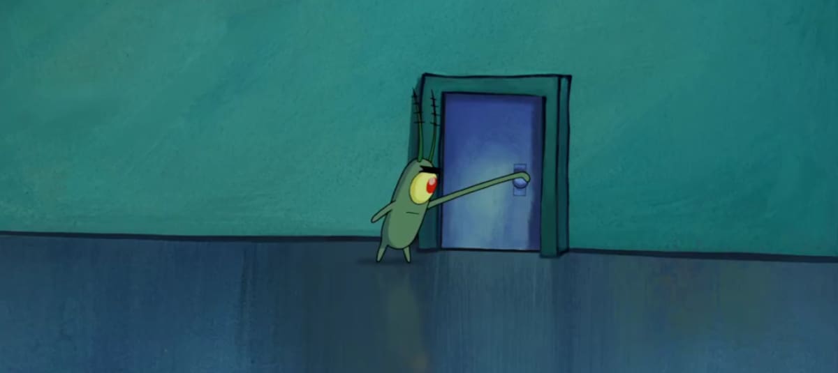 Su vida gira en torno a robar la fórmula de la Cangreburger.