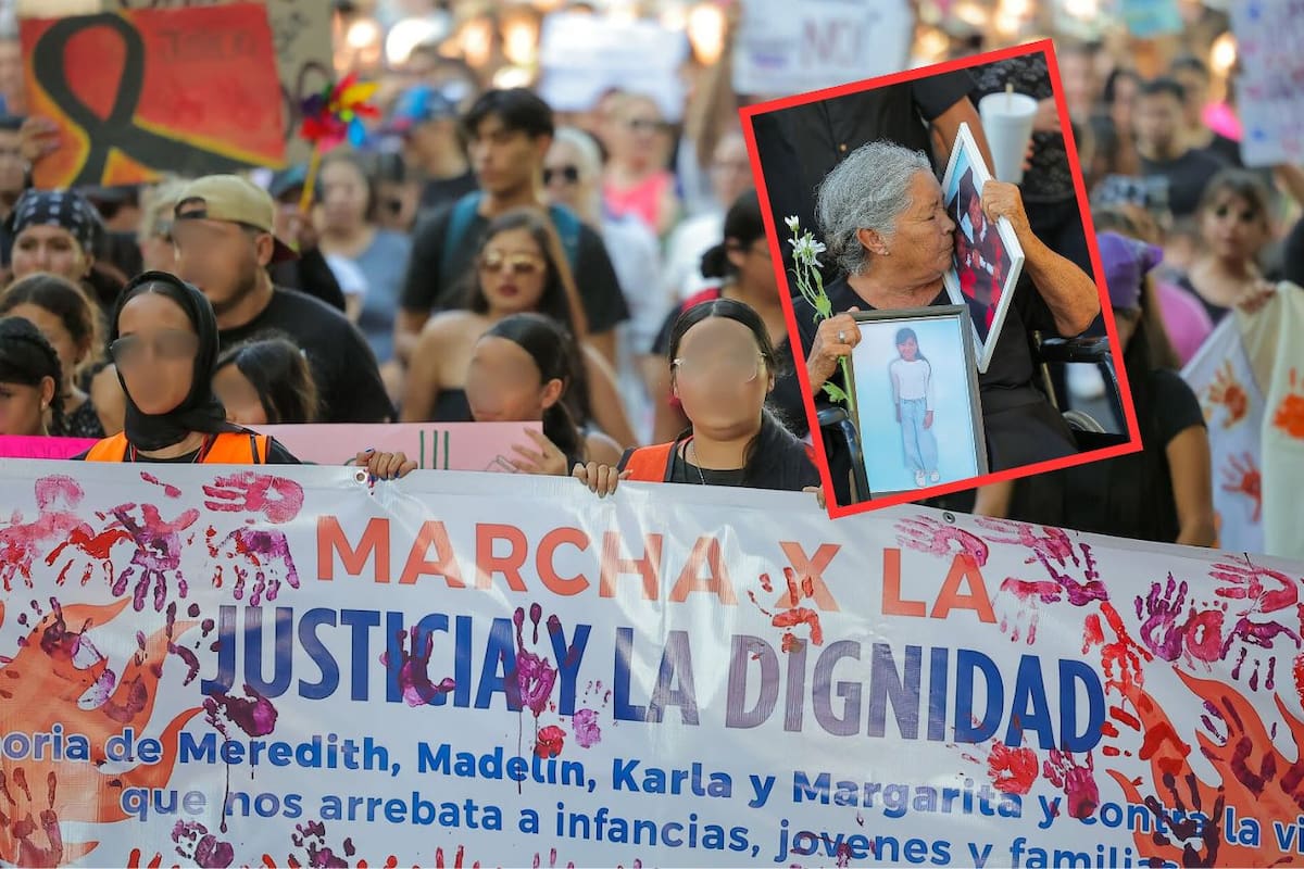 Marchan familiares y colectivos feministas para exigir justicia por niñas y madre asesinadas en Hermosillo: “Nos faltan Meredith, Medelyn, Karla y Margarita”
