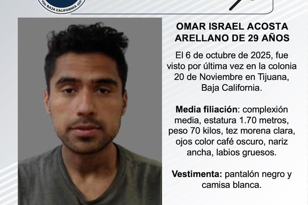 Se busca a Omar Israel Acosta Arellano de 29 años de edad