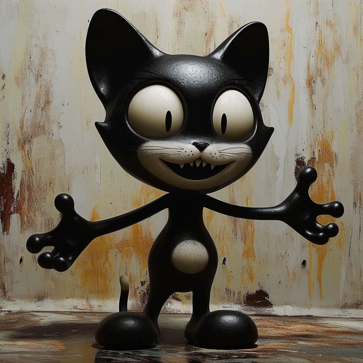 El Gato Félix según la imaginación de la inteligencia artificial: una visión intrigante en blanco y negro.