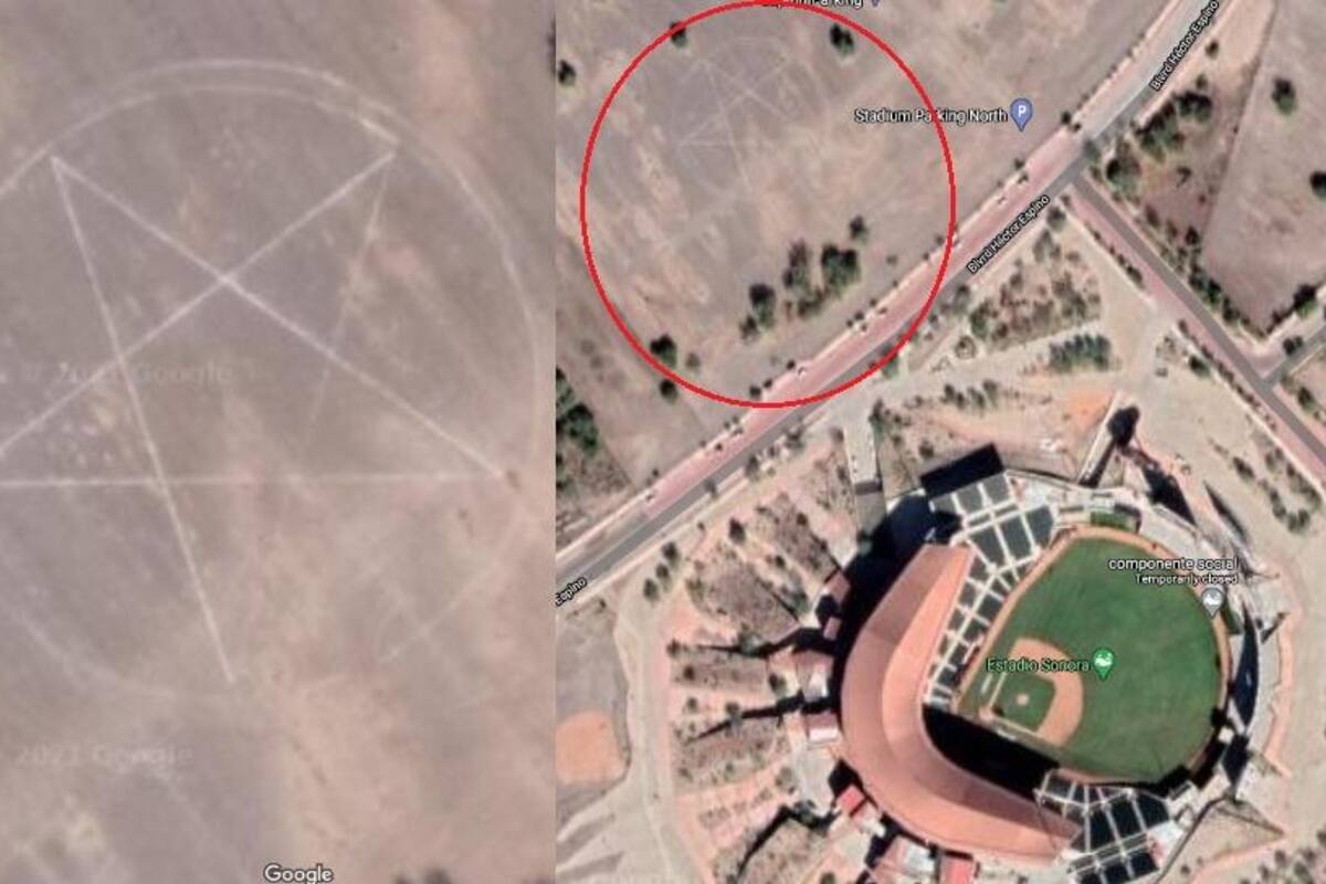 Hallan pentagrama cerca de Estadio Sonora a través de Google Maps