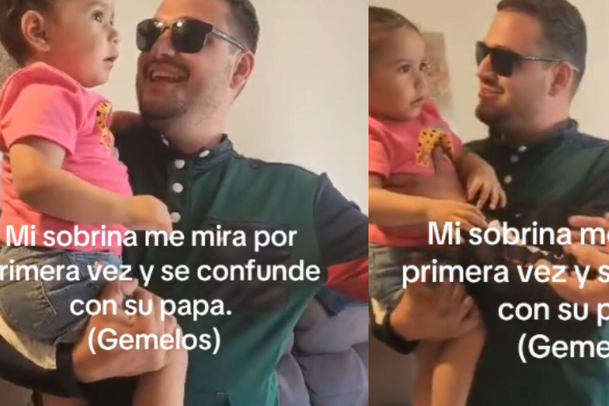“¿Por qué lloras?: Niña descubre que su papá tiene un hermano gemelo y se confunde