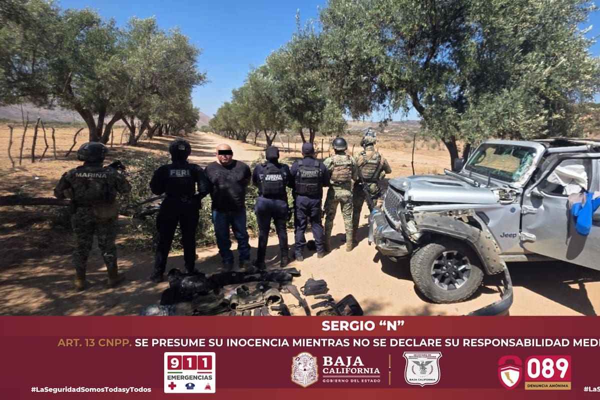 Detienen en Baja California a hombre de California con metanfetamina y múltiples órdenes de aprehensión en EE. UU.