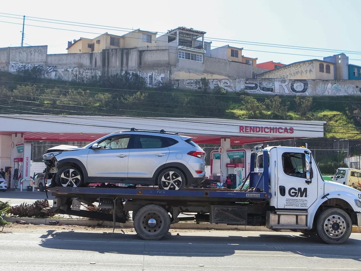 La unidad chocó contra una palmera en Lomas Virreyes; no se reportaron lesiones graves. Foto: Border Zoom