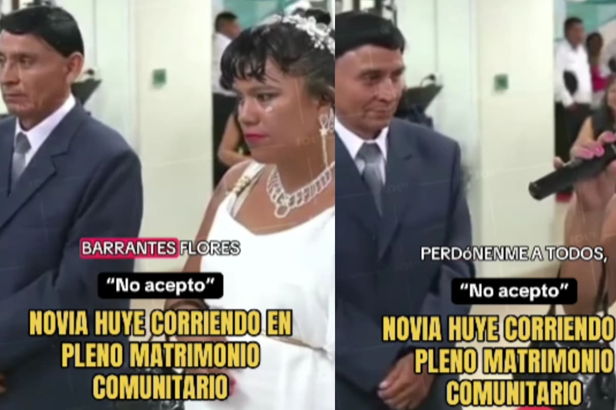 Mujer huye de su boda en un matrimonio comunitario y deja a su novio solo frente a todos