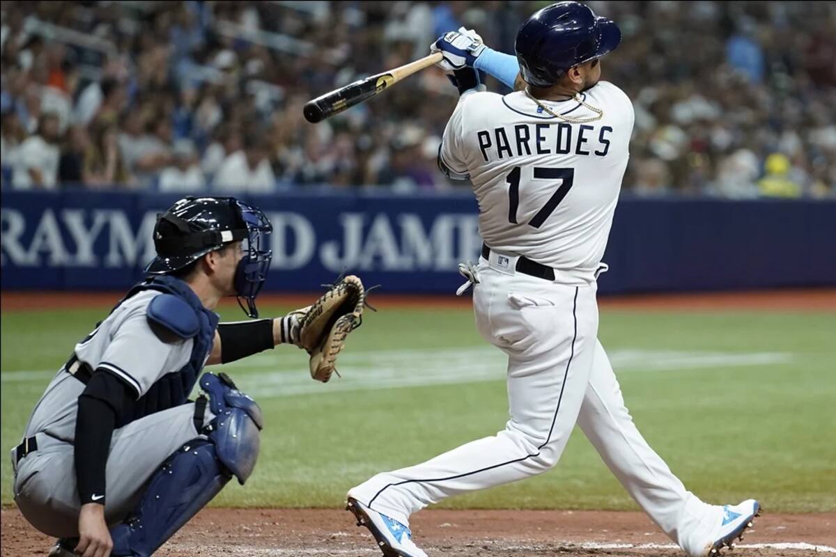 Sonorense Isaac Paredes conecta 3 jonrones ante Yankees