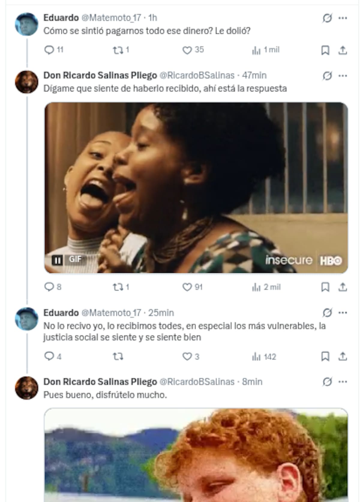 Ricardo Salinas Pliego discute con usuario tras pagarle al SAT.