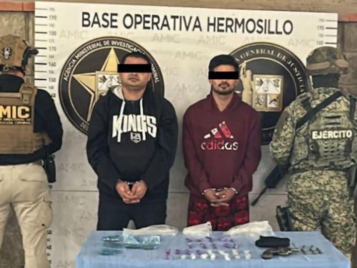 AMIC detiene a dos hombres y aseguran arma y drogas en colonia Real de Minas de Hermosillo
