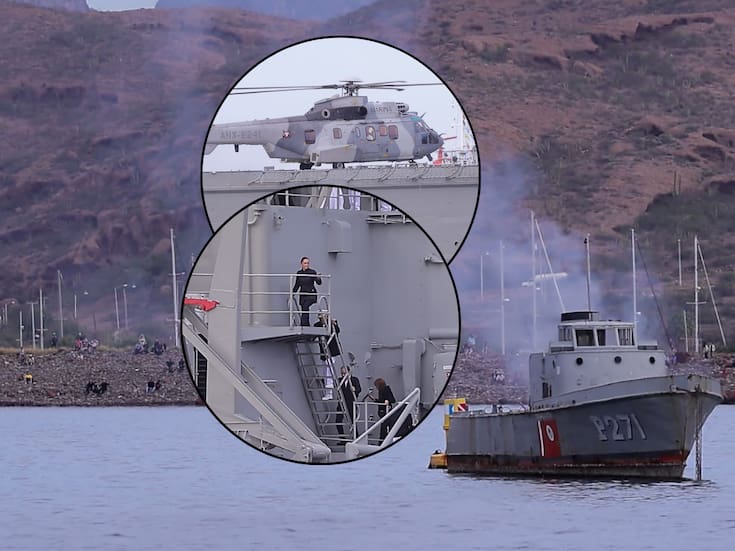 Claudia Sheinbaum y Alfonso Durazo presiden el hundimiento del buque Corrientes y la inauguración del museo subacuático en San Carlos