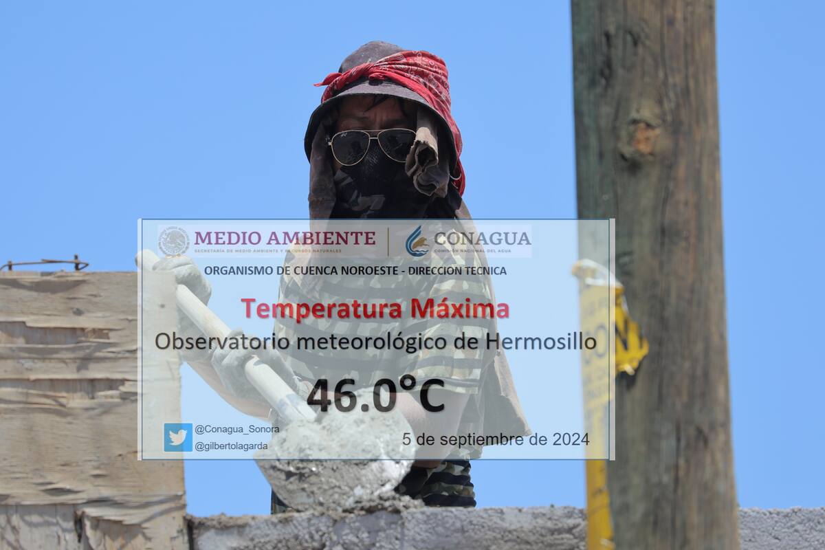 Calor rompe récord en Hermosillo con 46° para un 5 de septiembre