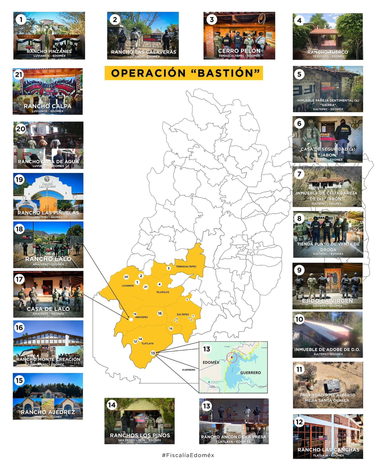 Operación Bastión: Aseguran 21 inmuebles de lujo vinculados a líderes criminales en el sur del Edomex